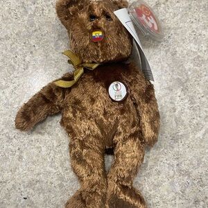 Ty Beanie Baby FIFA 2002 Ecuador Champion Bear Official World Cup All Tags